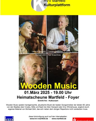 Konzert: Wooden Music am 01.03.2025